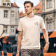 Mr. Bu Summer Nuevo top genial para la camiseta de manga corta para hombres estilo bordado de moda yami albaricoque S_165