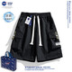 NASA [Summer thin loose] Functional tooling shorts for men straight casual sports five-point pants Military green + black Working style + logo XL (135-150Jin [Jin equals 0.5 kg])