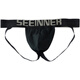 Seeinner men's double-butt underwear sexy cotton U-convex low-waist sports thong underwear for men black + white L 105--125Jin Jin is equal to 0.5 kg