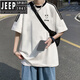 Jeep Spirit American Retro Kurzärärmelte T-Shirt Herren Sommer 2025 Neues loses Design Nische japanische Ins-Top [3899* Lion Dance] Weiß M 85-120jin [Jin ist gleich 0,5 kg]