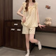 Another simple polka dot cloud cotton vest shorts pajamas women's suit summer 2025 new style sweet home clothes with chest pad 2808 colored dots fixed chest pad L