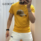 GIOCP香港潮牌夏季新款丝光棉帽子烫钻短袖网红个性潮流修身半袖T恤男 桔红色 733 帽子 4XL