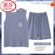 Langsha Vater mittleren Alters runder Hals ärmellose Weste Shorts für Männer und fette Heimkleidung Sommer Dünne Baumwoll-Pyjamas WB12015 m [Vorgeschlagen 100-120jin [Jin ist 0,5 kg]]