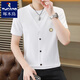 Spechts Sommereis Seidengestrickte gefälschte zweiteilige kurzärmelige T-Shirt-T-Shirt-Korean-Stil-Slim- und kühles und dünnes, halbärmeliges T-Shirt Top 6626 Khaki M 90-110Jin [Jin ist 0,5 kg]