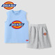 Dickies Ropa para niños Summer Campo sin mangas para niños en pequeños pantalones cortos transpirables para niños