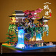 LEGO Girl Building Blocks Taohuatan Micro-körnig mit hoher Difficultion Großer Versammlungsspielzeug-Geburtstagsgeschenke Super-Langgrün-Wand [15932] Geschenk: Licht + Hammer + Lifter + Pinzetten