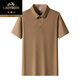 Classic car high-end ice silk short-sleeved T-shirt 2025 summer new fabric traceless business casual lapel shirt POLO shirt men 12358 haze blue 5XL