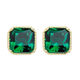 Fat Donglai quality emerald earrings emerald s925 silver women's French style retro temperament internet celebrity simple earrings