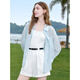 
Baitu betu women's clothing 2025 summer new shirt texture micro texture striped shirt thin coat for women 2507T31 light blue S