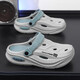 Zapatos de agujeros deportivos verano para hombres 2025 adolescentes de nuevo estilo de estilo al aire libre pesca en la playa anti-deslizamiento zapatillas para hombres resistentes a los hombres gris 40-41