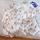 Mobeihai French Pyjamas Frauen langärmelige Eisseidenquelle und Herbst Dünne Heimkleidung 2025 Neue Temperamenthose Anzug B693 Schwarzer Welpe L Größe 100-120jin [Jin ist 0,5 kg]
