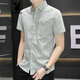 Playboy (Playboy) 2025 Neues Hemd Sommer-Männer kurzärmeliges Hemd Casual Korean Slim Cotton Top 844 Green M 80-104jin [Jin entspricht 0,5 kg]