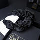 Jiaoxuefei Jiaoxuefei Luxurious high-end satin black crystal headband high cranial fold hair hole pressure headband hair accessories new style