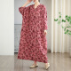 
Su-ordered 2025 summer new styles and multiple colors and vacation style loose large size women's V-neck retro long dress 9755# green one size