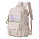 Japonés Juvenil High School Student School Bag Femenina de secundaria Mochila Gran capacidad Mochila Femenina de la escuela primaria Bolsa de hombro Mochila para alumnos del campus 12047 Hoshino Gray + 6 piezas Conjunto de muñeca de conejo