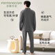 FENTENGCARE 7A antibacterial 100% pure cotton men's pajamas women's lapel cardigan long sleeves trousers can be worn outside casual home clothing Q2