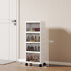 Funwudou customized shoe box storage box transparent shoe storage rack space-saving artifact entry door simple shoe cabinet multi-layer home 40 sides wide-transparent gray-4 layers