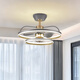 JPHZNB ventilateur de plafond lumière ventilateur clair salon salle à manger moderne luxe de luxe de luxe avec ventilateur électrique intégrée de salon de salle à manger intégrée 9277-trois couleurs de lumière + contrôle elfe