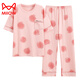 Catman (MiiOW) pajamas for women in summer pure cotton short-sleeved trousers thin cotton summer ladies home clothing suit spring and autumn YZT9711 short.sleeved long.trousers M 80-100Jin [Jin equals 0.5 kg]