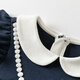 David Bella (Dave/Bella) Strickkleid für Kinder 2025 Mädchen Herbst Kleidung neuer gefälschter zweiteiliger Rock für Mädchen Baby Kleidung Little Prinzessin Rock Marine Blau [Spot] 100 cm (Empfohlene Höhe 90-100 cm)