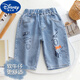 Disney Children's Siebenpunkte Soft Jeans Sommer Thin Boys Sommer mittelwärme Baby Junge Harem Hosen Trendy Casual 9901 Sticked Welpe 140 Größe für 7-10 Jahre [130-140 cm] empfohlen [130-140 cm]