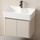 Dafify Petit appartement armoire de salle de bain en céramique Cerme de lavabo de salle de bain intégrée combinaison de salon de balcon pour lavabo à la crème à la crème à la crème F7020.