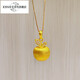 Iosn gold brushed point diamond apple necklace new pendant pure gold 999 Christmas Eve Christmas gift for girlfriend and wife gold apple pendant 1.5g (free black leather rope necklace