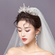 YIBIY新娘结婚头饰皇冠项链耳环三件套新款礼服头纱配饰大气王冠发饰女 银色皇冠【简装】