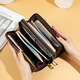 POLO coin wallet women's 2025 long clutch bag women's wallet fashion wallet retro ID wallet card bag dark coffee color
