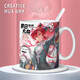Chengliu mignon Q version chef yu gibier fan de jeu périphérique animation water cup étudiant cadeau d'étudiant avec couverture de couvercle à la cuillère [poignée blanche - tasse unique] TJ3523 Exquisite Ceramic [Mug] + cuillère