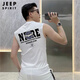 Jeep Spirit Vest Herren trendy fliegender Adler gedrucktem Weste Sommer Reine Baumwolle Trendy Marke Slim Vest American Sport Ärmel und T-Shirt Black L 105-120jin [Jin entspricht 0,5 kg]