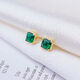 Fat Donglai quality emerald earrings emerald s925 silver women's French style retro temperament internet celebrity simple earrings