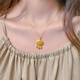 Feng Feili New Chinese Style 18K Gold-Plated Peace Lock Necklace Women's 2025 Light Luxury Versatile Chain Lucky Bag Peace Lock Necklace