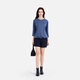 
AIGLE [New Product in Spring and Summer] Aigao 7-quarter Sleeve T-shirt Pure Cotton Antibacterial Casual Simple 7-quarter Sleeve T-shirt Top for Women Swamp Blue BI983 40 (170/92A)