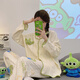 简方位高档睡衣女士春秋款纯棉长袖网红风家居服全棉秋冬季开衫月 【开衫套装】9207 均码 M【建议70-90斤】