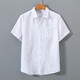 ZOSCUS SOMMER Leinenhemd Herren kurzärmelig dünne lose Leinen Top Chinesische Stil Japaner Retro lässig Cotton Original Leinen Farbe M89 XL