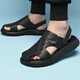 Xi and Han summer large-size men's shoes 45 bag-toe men's sandals 46 larger and widened two-wear sandals casual outdoor beach shoes 15602 black 46