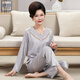 Yuyin Mom Pajamas Nuevo seda de primavera y verano de primavera y verano de la manga larga de la manga larga de mediana edad y ancianos