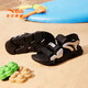 ANTA Children's Sandals Men's and Women's Shoes 2025 Summer New Summer Velcro Lingbo Open Toe Arch Beach Shoes Boys Black/Silver-8 39