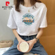 皮尔卡丹竹节棉白色短袖t恤女夏季2025年新款薄款宽松半袖体恤上衣ins 6210白色 S