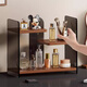 Desktop cosmetics high-end storage box bathroom sink multi-layer skin care product storage rack dressing table shelf Walnut-Black Tea