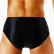 Men's underwear sexy low-waisted tight briefs sexy thong oily shiny swimsuit elastic tight silky moon night black M low-waisted triangle