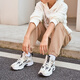 锐步（Reebok）男情侣款DMX1000网面轻便复古运动休闲舒适跑鞋 GX3895(建议拍小半码)_白_棕 34.5