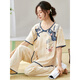 Eaeovni Frauen kurzärmeligte Pyjama-Set-Sommer-Dünnhosen im Sommer. Neue Kleidung für die Nachahmung des chinesischen Stils kann außerhalb von LZY9905 m getragen werden (empfohlen 75-95jin [Jin entspricht 0,5 kg])