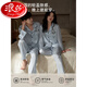 Langsha pareja de 25 años Pajamas Spring y Autumn Seda Seda de manga larga Panda Panda High-High Gold Men's Cool Ropa para el hogar Summer YH12111 PANDA-PINTO Modelo M Tamaño único