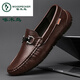 Pecker Chaussures masculines 2025 Printemps et été Nouveaux haricots pour les jeunes Chaussures en cuir britannique à la tendance britannique pour les hommes Breatte et polyvalent trou d'été noir 9901 38 pieds de longueur 24cm