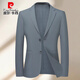 皮尔卡丹（pierre cardin）商务薄弹力透气休闲西服2025春夏季男士爸爸西装商务高端外套 9928蓝色 M 170/100-120斤