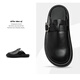 DIFANPU International Luxury Brand Herrenschuhe High-End-Männer für Außenbekleidung mit mattem leichten Luxus-handgefertigten Zehenzehen halbgebundener Birken Slipper Black [Brand Gift Box] 41