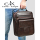 casa-kupsCK real cowhide men's crossbody bag large capacity business casual men's genuine leather shoulder bag vertical style portable fashion back 6172 brown color height 33 width 27 thickness 9.5cm