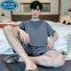 Palando Pajamas para hombres para hombres pantalones cortos de manga corta de algodón de verano para hombres para ropa casera para niños para mediana edad de verano y los jóvenes pueden usar traje 9928 [h shorts de manga corta de la serie H para hombres traje] XL [recomendado 125-140Jin [Jin equivale a 0.5 kg]]]